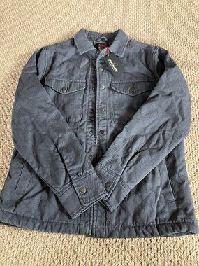 NWT Jeremiah Ramsey Quilted Cotton Shirt Jacket Navy Lined Small